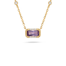 Load image into Gallery viewer, 14K Yellow Gold Amethyst &amp; Diamond Necklace

