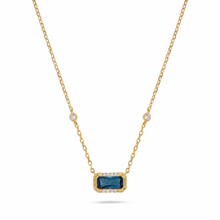 Load image into Gallery viewer, 14K Yellow Gold London Blue Topaz and Diamond Necklace
