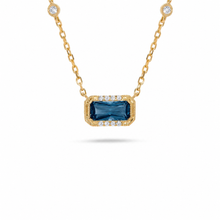 Load image into Gallery viewer, 14K Yellow Gold London Blue Topaz and Diamond Necklace

