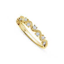 Load image into Gallery viewer, 14K Gold Diamond Wave Band
