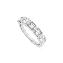 Load image into Gallery viewer, 14K Gold Emerald Cut Bezel Diamond Band 1.40cts
