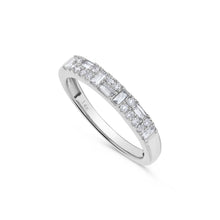 Load image into Gallery viewer, 14K Gold Diamond Baguette &amp; Round Band
