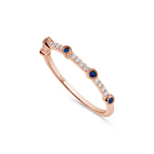 Load image into Gallery viewer, 14K Gold Sapphire &amp; Diamond Band
