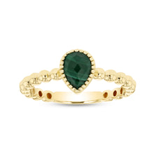 Load image into Gallery viewer, 14K Gold Pear Shape Birth Stone Bead Ring
