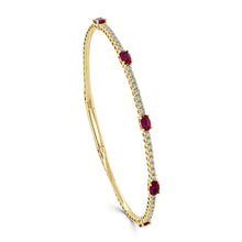 Load image into Gallery viewer, 14K Gold Ruby &amp; Diamond Flex Bangle
