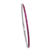 Load image into Gallery viewer, 14K Gold Ruby Flex Bangle (Half Way)
