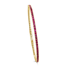 Load image into Gallery viewer, 14K Gold Ruby Flex Bangle (Half Way)
