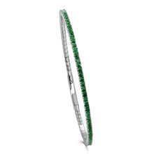 Load image into Gallery viewer, 14K Gold Emerald Flex Bangle
