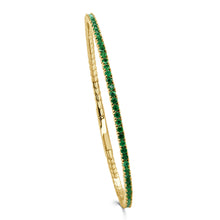 Load image into Gallery viewer, 14K Gold Emerald Flex Bangle

