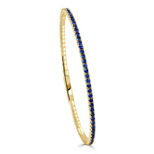 Load image into Gallery viewer, 14K Gold Sapphire Flex Bangle
