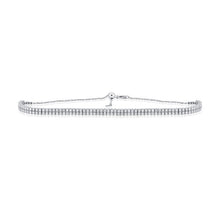 Load image into Gallery viewer, 14K White Gold Double Row Diamond Adjustable Choker Necklace
