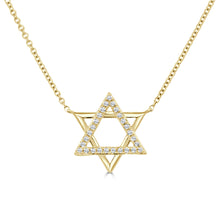 Load image into Gallery viewer, 14K Gold Diamond Star Of David Necklace
