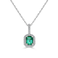 Load image into Gallery viewer, 14K Yellow Gold Emerald &amp; Diamond Pendant
