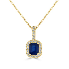 Load image into Gallery viewer, 14K Yellow Gold Sapphire &amp; Diamond Pendant
