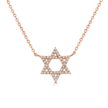 Load image into Gallery viewer, 14K Gold Diamond Magen David Necklace
