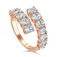 Load image into Gallery viewer, 14K Gold Oval Diamond Bypass Ring
