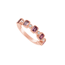 Load image into Gallery viewer, 14K Rose Gold Pink Sapphire &amp; Diamond Band
