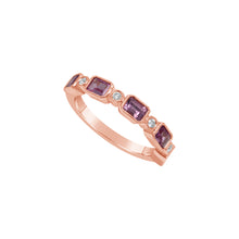 Load image into Gallery viewer, 14K Rose Gold Pink Sapphire &amp; Diamond Band
