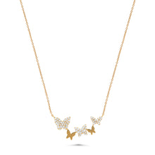 Load image into Gallery viewer, 14K Gold Diamond Butterfly Pendant
