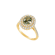 Load image into Gallery viewer, 14K Yellow Gold Green Sapphire &amp; Diamond Ring
