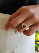 Load image into Gallery viewer, 18K Yellow Gold Fancy Color Green Sapphire &amp; Diamond Ring
