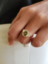 Load image into Gallery viewer, 18K Yellow Gold Fancy Color Green Sapphire &amp; Diamond Ring
