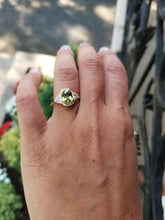 Load image into Gallery viewer, 18K Yellow Gold Fancy Color Green Sapphire &amp; Diamond Ring
