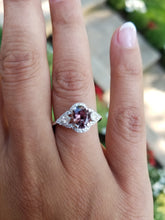 Load image into Gallery viewer, 18K White Gold Fancy Color Purple Sapphire &amp; Diamond  Ring
