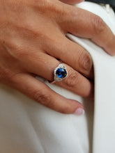 Load image into Gallery viewer, 18K White Gold Sapphire &amp; Diamond Ring
