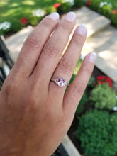 Load image into Gallery viewer, 18K White Gold Pink Sapphire &amp; Diamond Ring - No Heat
