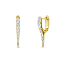 Load image into Gallery viewer, 14K Diamond Icicle Hoop Earrings
