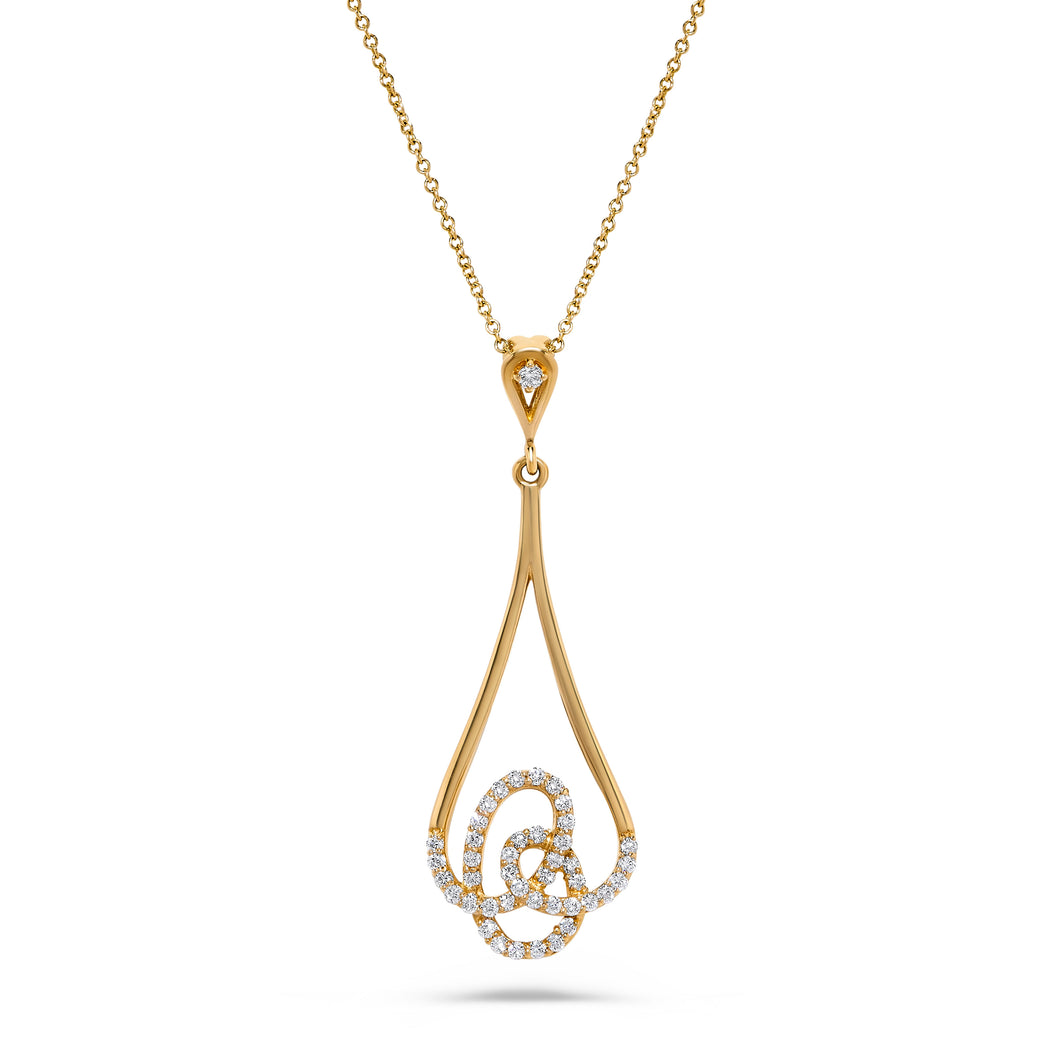 14K Yellow Gold Diamond Pendant