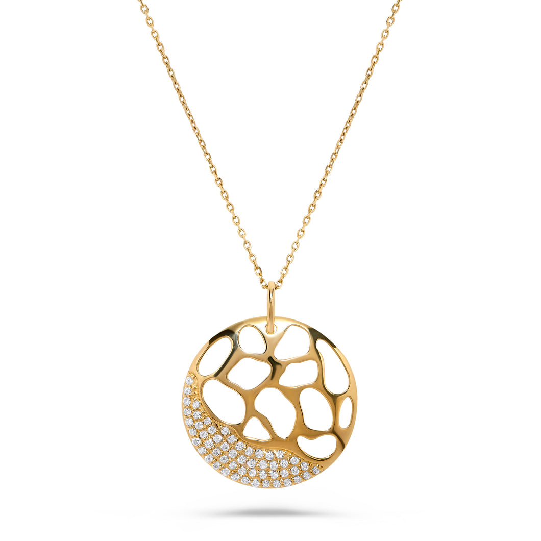 14K Gold Diamond Pendant