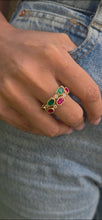 Load image into Gallery viewer, 14K Yellow Gold Emerald &amp; Diamond Ring
