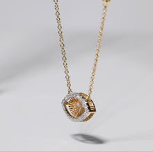 Load and play video in Gallery viewer, 14K Yellow Gold Fluted Diamond Aurora Necklace
