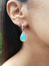 Load image into Gallery viewer, 14K Gold Opal &amp; Diamond Earrings
