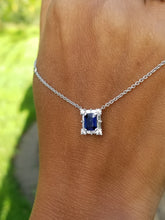 Load image into Gallery viewer, 18K White Gold Sapphire &amp; Diamond Pendant

