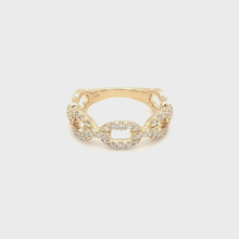 Load and play video in Gallery viewer, 14K Gold Diamond Link Ring
