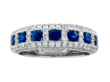 Load image into Gallery viewer, 18K White Gold Sapphire &amp; Diamond Ring
