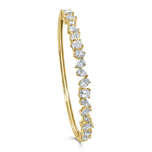 Load image into Gallery viewer, 14K Gold Fancy Shape 3ct Diamond Bangle
