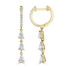 Load image into Gallery viewer, 14K Gold Pear Shape Diamond Dangle Earrings
