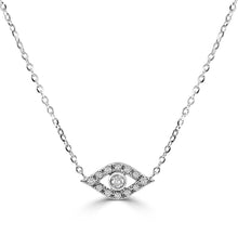 Load image into Gallery viewer, 14K Gold Diamond Evil Eye Protection Necklace
