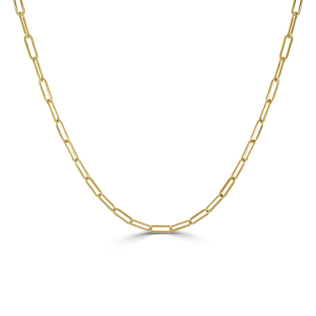 14K Gold Link Chain Necklace 3.4 mm Choice of Lengths