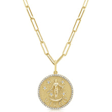 Load image into Gallery viewer, 14K Gold Diamond Zodiac Necklace 18&quot; Inches
