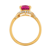 Load image into Gallery viewer, 18K Yellow Gold Oval Pink Spinal &amp; Diamond Ring
