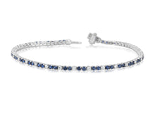 Load image into Gallery viewer, 14K White Gold Sapphire &amp; Diamond Bracelet

