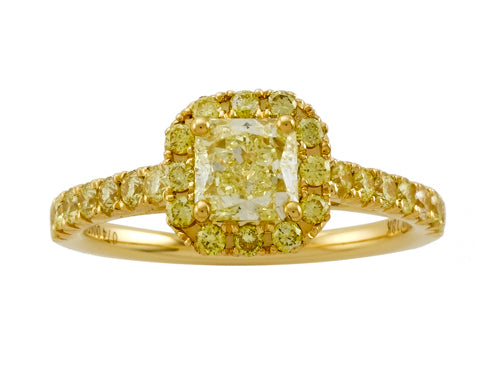 18K Yellow Gold Fancy Yellow Diamond Ring