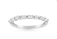 Load image into Gallery viewer, 14K White Gold Baguette Diamond Half-Way Band Size 7
