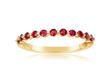 Load image into Gallery viewer, 14K Yellow Gold Ruby Band 1/2 Way Around
