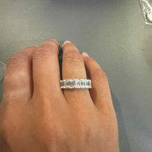 Load image into Gallery viewer, 14K White Gold Diamond 2.92ct Emerald Cut Band 1/2 Way Around
